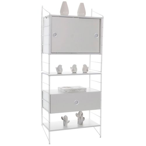 Kit estante aramada com armário e gaveteiro Connect
