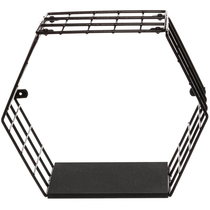 Nicho-decorativo-hexagonal---Linha-Wire---Aramado-com-madeira
