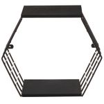 Nicho-decorativo-hexagonal-com-prateleiras---Linha-Wire---Aramado-com-madeira