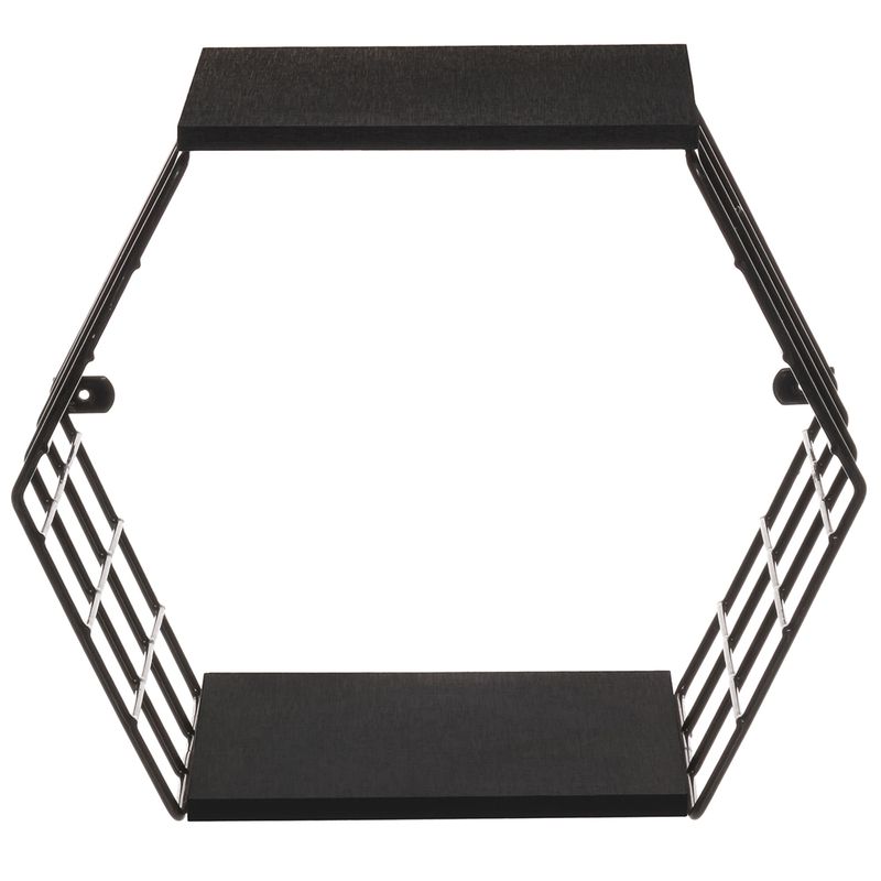 Nicho-decorativo-hexagonal-com-prateleiras---Linha-Wire---Aramado-com-madeira