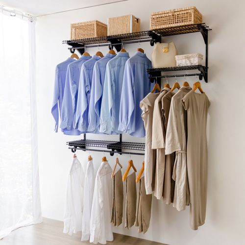 Armário Multiuso Closet Aberto Parede Casal Aramado kit 56