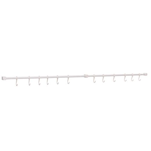 Kit Cozinha Suspensa 12 Ganchos Multiuso Parede Barra 120cm