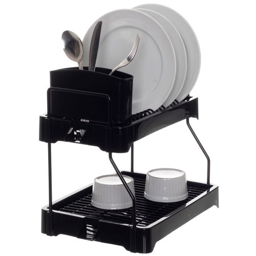 Escorredor de Pratos com Porta Talher Prime Aramado Dry Duplo
