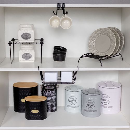 Kit Organizadores de Cozinha Gaveta Prateleiras Xícaras para Armário Aramado - 4 un