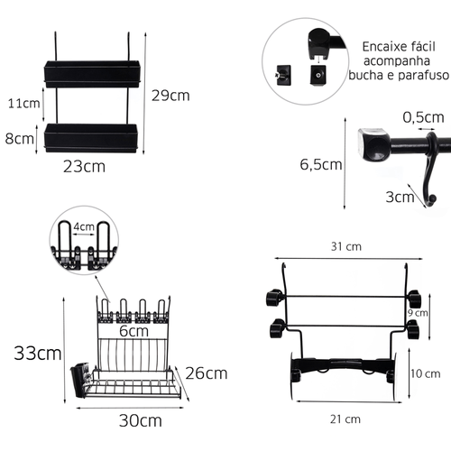 Cook Premium Kit 5 aramado para parede de cozinha