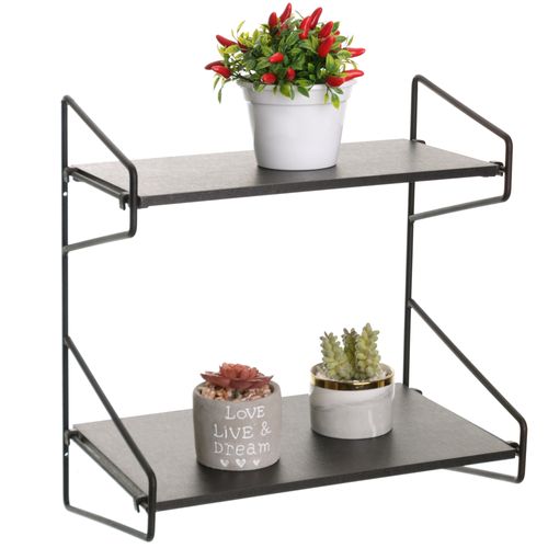 Prateleira Trapézio Dupla Desigual - Aramada