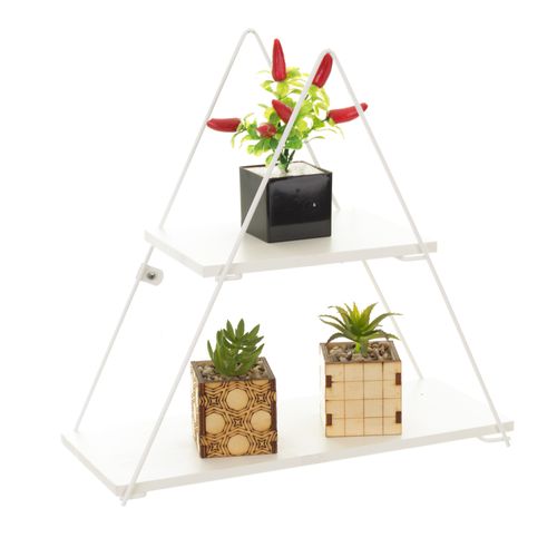 Prateleira Rústica Aramada Decorativa Triangular