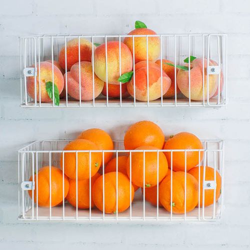 Fruteira de Parede Aramado Cozinha Cesto Frutas Kit 2P