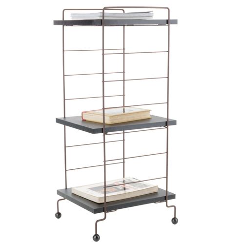 Mesa Lateral para Sala Moderna Porta Livros Aramado Madeira