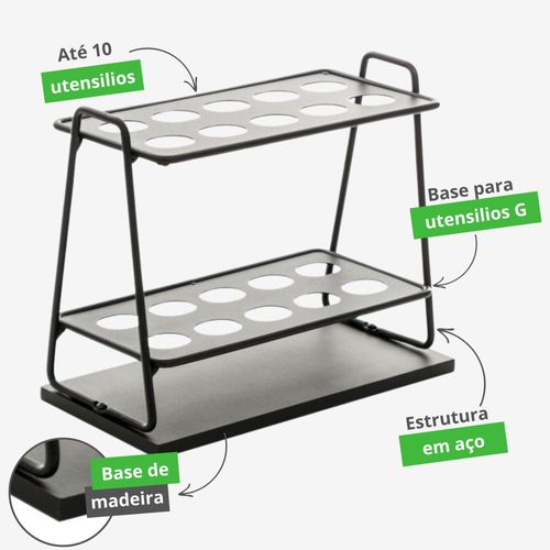 Suporte Aramado Estilo para Utensílios