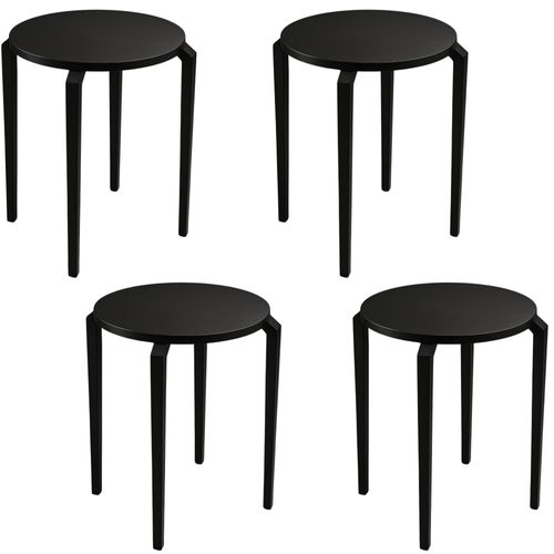 Kit 4 Banquetas para Cozinha Madeira Metalon Multiuso