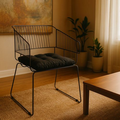 Cadeira de Jantar Top Design Industrial Aço Aramado Country