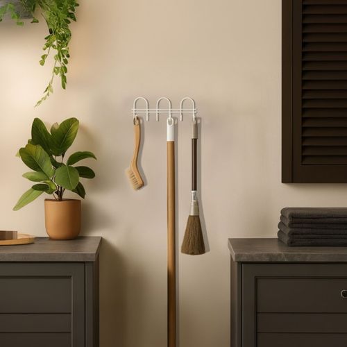 Suporte aramado com 6 ganchos para parede