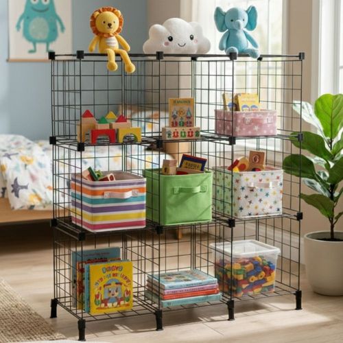 Estante para Livros Aramado para Roupas e Objetos 9 Nichos