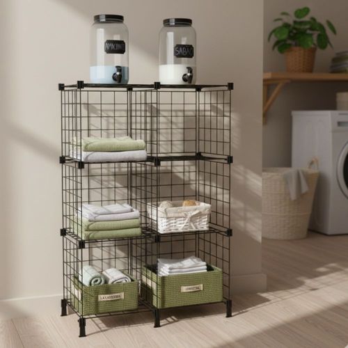 Estante para Livros Aramado para Roupas e Objetos 6 Nichos