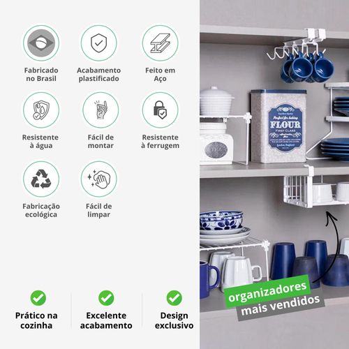 Organizador de Armário de Cozinha kit com 5 Organizadores