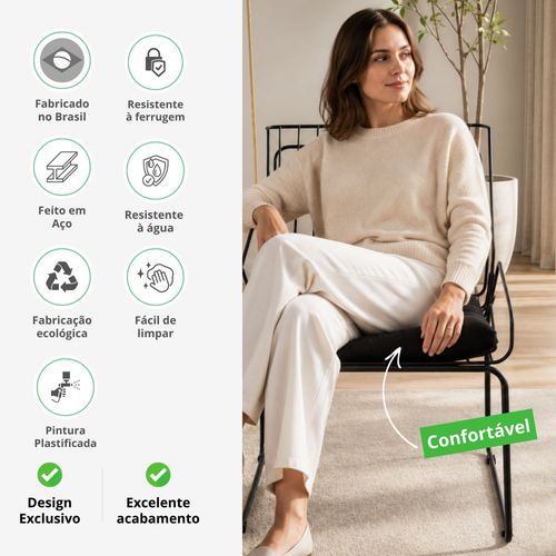 Cadeira de Jantar Top Design Industrial Aço Aramado Tron